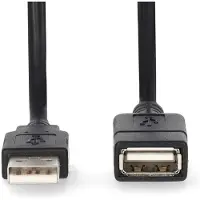 Nedis CCGL60010BK30 USB-Kabel USB 2.0 USB-A Stecker auf Buchse 18 W 3 m Schwarz