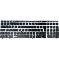 T-ProTek DE - Schwarz Tastatur mit Maus-Stick + Silber Rahmen kompatibel für P/N: 686318-DD1