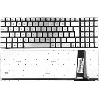 T-ProTek DEUTSCHE - Silber Tastatur Keyboard mit Beleuchtung, ohne Rahmen für ASUS N550JV