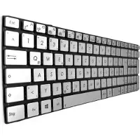 T-ProTek DEUTSCHE - Silber Tastatur Keyboard mit Beleuchtung, ohne Rahmen für ASUS N76