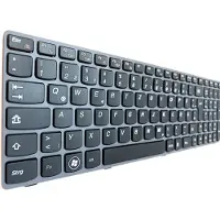 T-ProTek Tastatur - Farbe: Schwarz - mit Grau Rahmen Deutsches Tastaturlayout kompatibel für Lenovo Ideapad N586