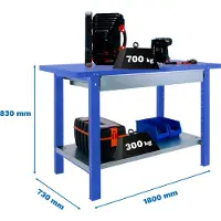 Simon Rack SIMONWORK BT6L PRO METAL 1BOX 1800 BLAU Werkbank mit Parafuses