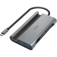 Ginza.se USB-Adapter "USB-Hub (4K Dockingstation 7 Ports, USB-A, USB-C, HDMI, LAN, 5Gbit/s)", grau (anthrazit), B:12,1cm H:1,9cm T:7cm, Adapter, USB-Adapter