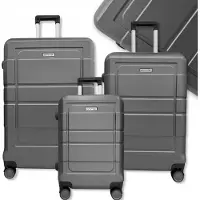 Omna | Koffer auf Rollen Set NEVADA - 3-teilig - Grau - Elegant und strapazierfähig - Ideal für Reisen