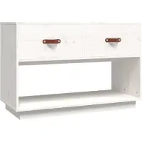 Syfax TV-Schrank Weiß 90x40x60 cm Massivholz Kiefer