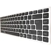 T-ProTek DEUTSCHE - schwarz mit silber Rahm + backlit Tastatur für Sony Vaio PCG-51113M