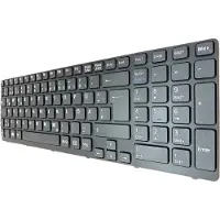 T-ProTek DE Schwarz Tastatur mit Rahmen ohne Beleuchtung Version1 kompatibel für Sony Vaio SVE15