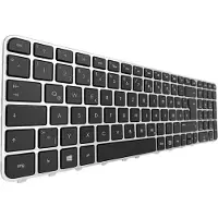 T-ProTek Tastatur - Farbe: Schwarz - mit Silber Rahmen - ohne Beleuchtung Deutsches Tastaturlayout kompatibel für HP P/N: 686914-041