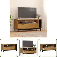 The Living Store TV-Schrank FLAM 110x40x50 cm Massivholz Kiefer