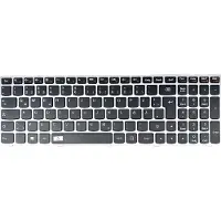 T-ProTek DE Tastatur mit Silber Rahmen Ohne Beleuchtung kompatibel für Lenovo Ideapad E50-70, E50-80