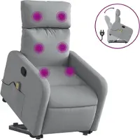 Sonstiges Massagesessel mit Aufstehhilfe Hellgrau Stoff