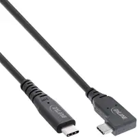 InLine USB4 Kabel, USB-C einseitig gewinkelt, PD 240W 8K60Hz, TPE schwarz, 1m, 1 m, USB C, USB C, USB4 Gen 3x2, 40 Gbit/s, Schwarz