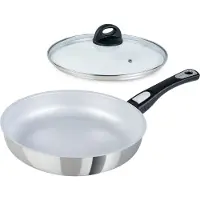 Genius Cerafit Steel Bratpfanne 28cm + Glasdeckel - ofenfeste Keramikpfanne mit