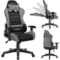 Huzaro Kinder Schreibtischstuhl Ranger 6.0 Gaming Stuhl Racing Sessel Bürostuhl Drehstuhl Gamer bis 130 kg mesh Grau