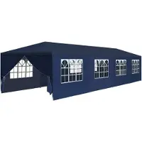 Syfax Blaues Gartenzelt 12x3x2,55m UV-beständig wasserfest mit abnehmbaren Seitenteilen