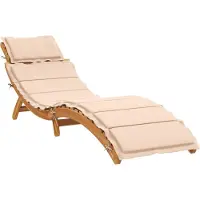 Syfax Sonnenliege mit Auflage Beige Massivholz Akazie