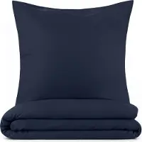 Blumtal Bettwäsche 155x200cm + Kissenbezug 50x80cm - Mikrofaser Bed Sheets 155x200cm - 2-er Set Bettwäsche Dunkelblau