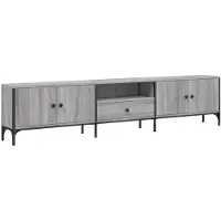 Syfax TV-Schrank mit Schublade Grau Sonoma 200x25x44 cm Holzwerkstoff