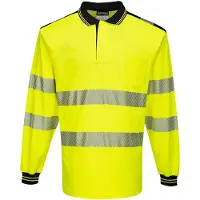 Portwest T184 PW3 Hi-Vis Polo-Shirt, langarm Yellow/Black Gr. M