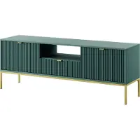 Furnlux Classic FURNLUX Fernsehtisch Avon Grün Und Gold 154cm / Hauptfarbe: Grün / Abmessungen: 154 x 56 x 39 cm
