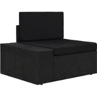 The Living Store Modulares Sofa-Eckteil mit Armlehne (rechts) Poly Rattan Schwarz