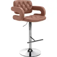 CLP Barhocker Dublin Mit Kunstleder-Bezug I Höhenverstellbar, Farbe: creme, Gestellfarbe: chrom