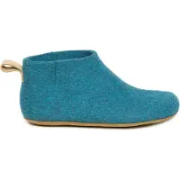 Magicfelt Feltboot Boots Weicher Woll-Filz für hohen Komfort, Flexible Ledersohle für angenehmes Gehen, Einfache Handhabung durch seitliche Schlitze türkis 42 EU