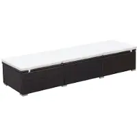 Syfax Sonnenliege mit Auflage Poly Rattan Braun