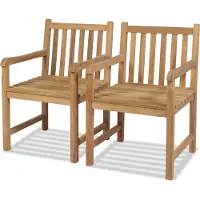 Syfax Gartenstühle 2 Stk. Massivholz Teak