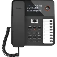 Gigaset DESK 800A, Analoges Telefon, Kabelgebundenes Mobilteil, 200 Eintragungen, Schwarz