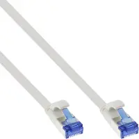 InLine Patchkabel flach, U/FTP, Cat.6A, TPE halogenfrei, weiß, 20m, 20 m, Cat6a, U/FTP (STP), RJ-45, RJ-45, Weiß