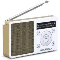 Technisat Nordmende Transita 100 | DAB+/UKW Retroradio, Akku, OLED-Display | weiß/perlgold