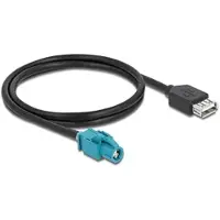 DeLOCK Kabel HSD Z Buchse zu USB 2.0 Typ-A Buchse 1 m Premium, Weiblich, Weiblich, Schwarz, Blau, 1 m, Gold, 45 mm