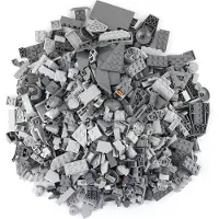 LEGO : 1000 dunkel- u. hellgraue Steine/Platten-Mix