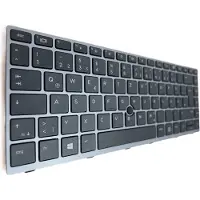 T-ProTek DEUTSCHE-Tastatur Schwarz , Silber Rahmen,Trackpoint für HP EliteBook 840 G5 3JX62EA