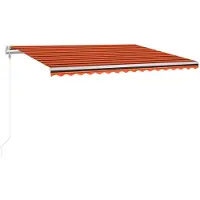 Syfax Automatische Markise mit LED Windsensor 400x300 cm Orange/Braun