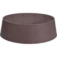 Spetebo Rattan Weihnachtsbaum Rock aus Kunststoff - 65 cm / braun