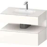 Duravit Collection One Einbauwaschtisch mit Konsolenwaschtischunterbau, 800x550x600mm, Nische Weiß Supermatt, QA4785084220000, Farbe: Weiß Hochglanz