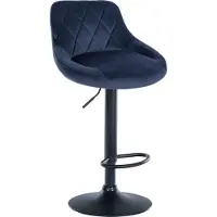 CLP Barhocker LAZIO Mit Samtbezug I Drehbarer Thekenhocker Mit Fußstütze I Höhenverstellbarer Barstuhl Mit Trompetenfuß, Farbe: schwarz, Gestellfarbe: weiß