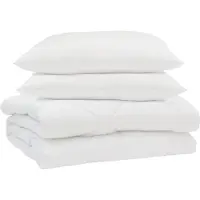 Syfax Sommerdecke mit Kissen 3 Stk. Weiß Mikrofaser