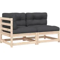 Syfax Gartensofa mit Kissen 2-Sitzer Massivholz Kiefer