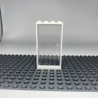 LEGO 5x weißer Türrahmen 1x4x6 mit transparenter Tür