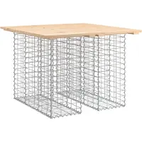 Syfax Gartentisch aus Gabionen 100x102x72 cm Massivholz Kiefer
