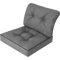 Stanislaw Jurga Gartenkissen "EMMA TECH" – Sitz- und Rückenkissen Set für Polyrattanmöbel 70x70/70x40 cm, Graphit | HobbyGarden