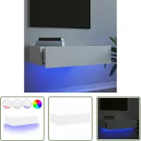 The Living Store TV-Schrank mit LED-Leuchten Weiß 60x35x15,5 cm