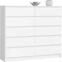 Akord Kommode 10 Schubladen Weiß 138X40X121 Cm