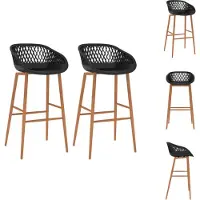 vidaXL Barhocker 2 Stk. Schwarz - Barhocker