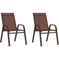 Syfax Stapelbare Gartenstühle 2 Stk. Braun Textilene