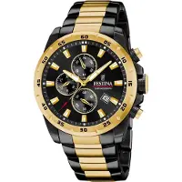 Festina Herren Uhr Sport Edelstahl Armbanduhr schwarz gold D2UF20563/1