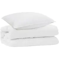 Syfax Bettdecken Set mit Kissen 2 Stk. Weiß Mikrofaser